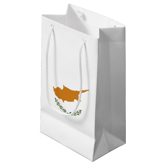 Petit Sac Cadeau Drapeau de Chypre (Devant Angle)