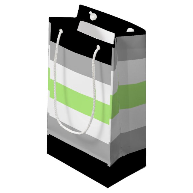 Petit Sac Cadeau Drapeau de fierté agender (Devant Angle)