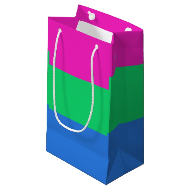 Petit Sac Cadeau Drapeau de fierté polysexuelle (Devant Angle)
