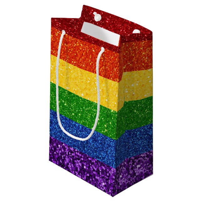 Petit Sac Cadeau Drapeau de la Fierté arc-en-ciel LGBT Parties scin (Devant Angle)