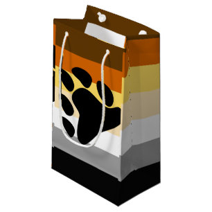 Petit Sac Cadeau Drapeau de la fierté de l'ours avec patte