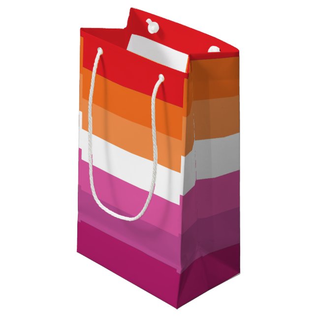 Petit Sac Cadeau Drapeau de la fierté lesbienne (Devant Angle)