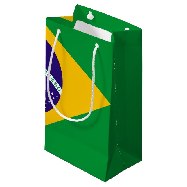 Petit Sac Cadeau Drapeau du Brésil (Devant Angle)
