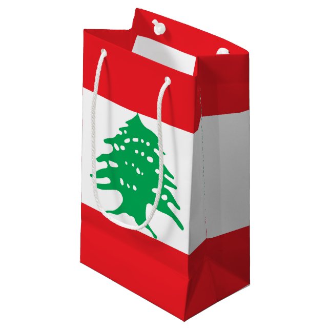 Petit Sac Cadeau Drapeau du Liban (Devant Angle)