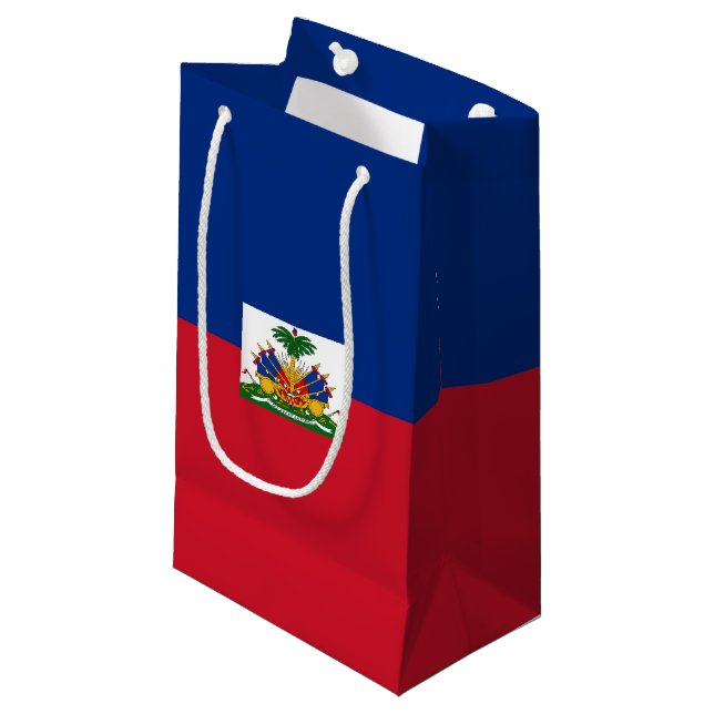 Petit Sac Cadeau Drapeau Haïti (Devant Angle)