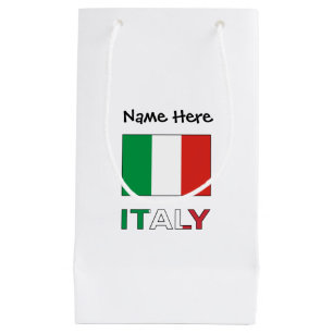 Petit Sac Cadeau Drapeau italien avec votre nom