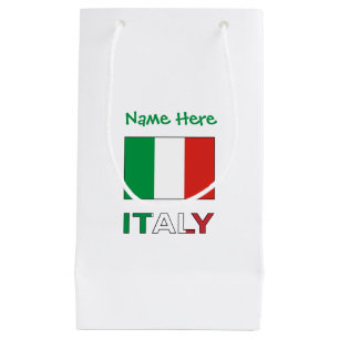 Petit Sac Cadeau Drapeau Italien Moderne Tricolore Nom Ici