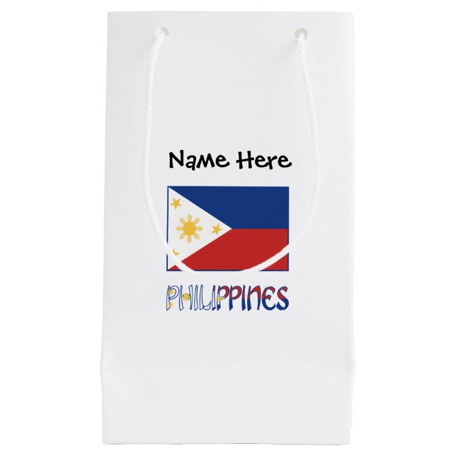 Petit Sac Cadeau Drapeau philippin philippin personnalisé (Devant)