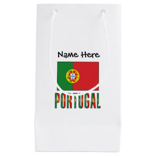 Petit Sac Cadeau Drapeau portugais personnalisé avec nom