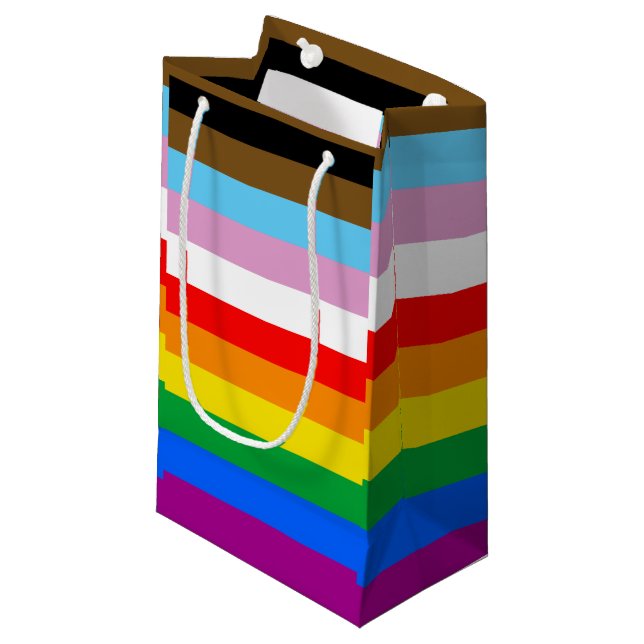 PETIT SAC CADEAU DRAPEAU PRIDE LGBTQ+ INCLUSIF (Devant Angle)