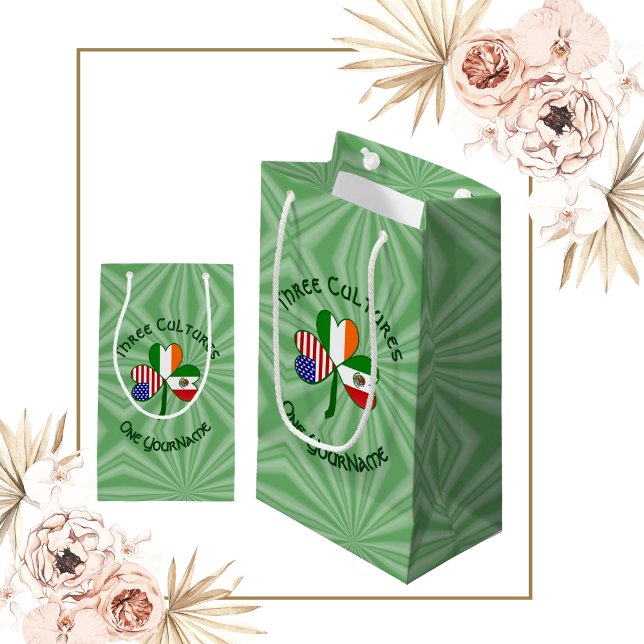 Petit Sac Cadeau Drapeau Shamrock irlandais mexicain (Créateur téléchargé)