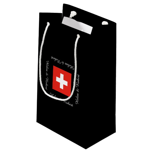 Petit Sac Cadeau Drapeau suisse (Dos Angle)