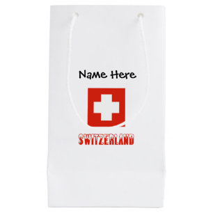 Petit Sac Cadeau Drapeau suisse et suisse Personnalisé