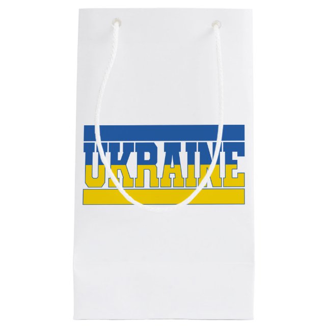 Petit Sac Cadeau Drapeau ukrainien, Fierté du pays, Drapeau ukraini (Devant)
