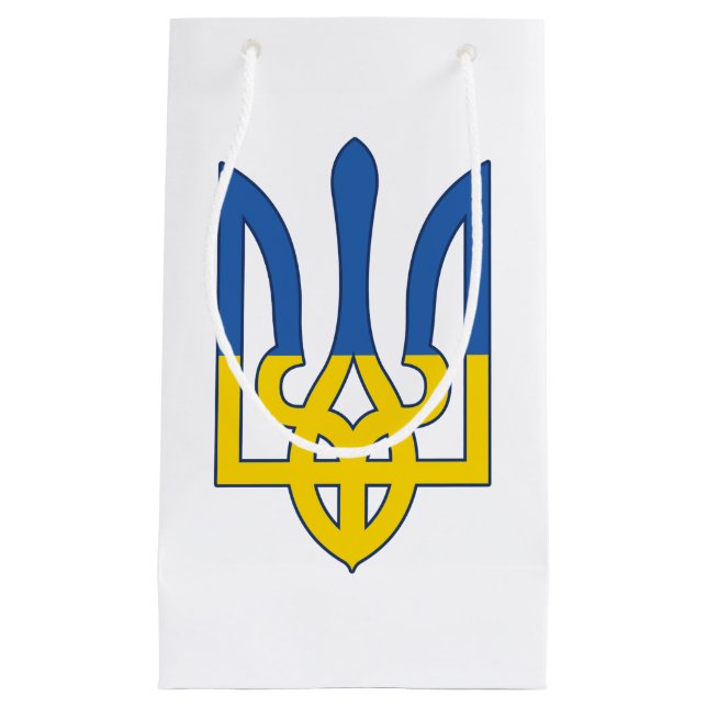 Petit Sac Cadeau drapeau ukrainien, Fierté du pays, drapeau ukraini (Devant)