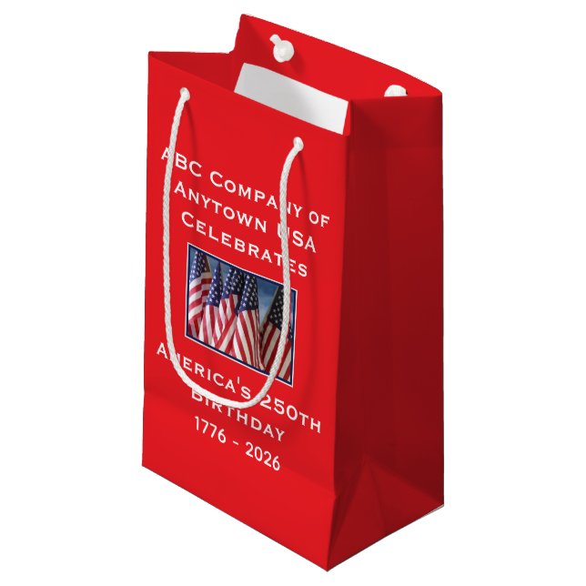 Petit Sac Cadeau Drapeaux patriotiques des États-Unis pour le 250e  (Devant Angle)