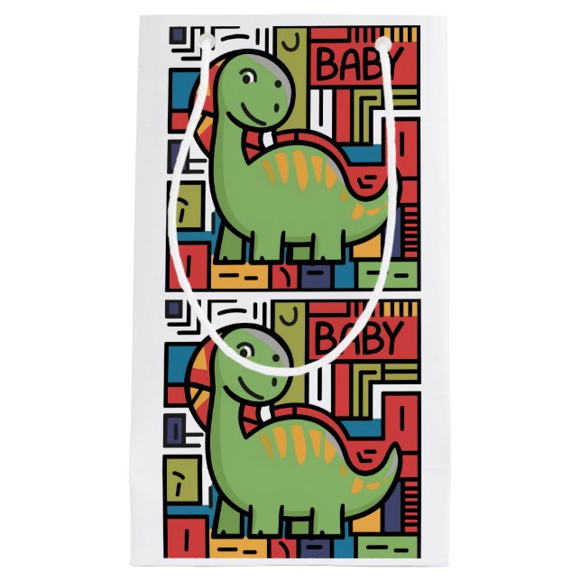 Petit Sac Cadeau Drôle bébé Dinosaur Nouveau bébé (Devant)