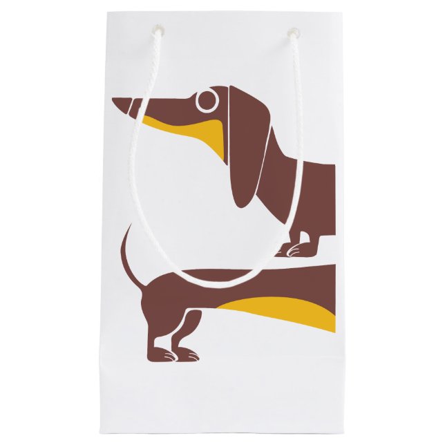 Petit Sac Cadeau Drôle mignon dachshund pour parent chien long (Devant)