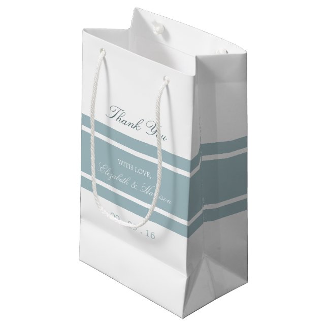 Petit Sac Cadeau Duck Egg Bleu Mariage moderne (Devant Angle)