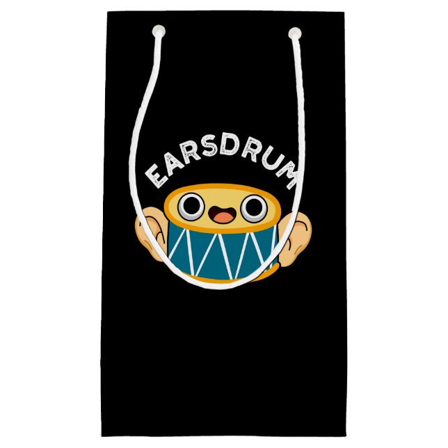 Petit Sac Cadeau Earsdrum Funny Drummer Eardrum Pun Dark BG (Devant)