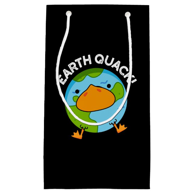Petit Sac Cadeau Earthquack Funny Earthquake Pun Dark BG (Devant)