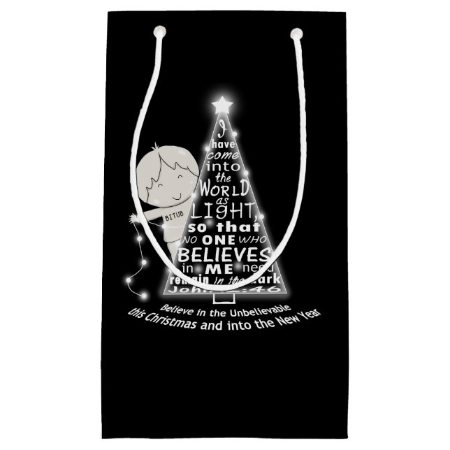 Petit Sac Cadeau Éclairage de l'arbre (Devant)