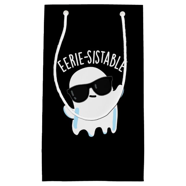 Petit Sac Cadeau Eerie durable Funny Ghost Pun Dark BG (Devant)