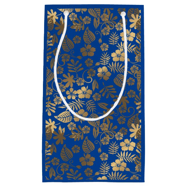 Petit Sac Cadeau Effet doré Botanique  (Devant)