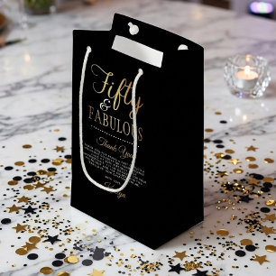 Petit Sac Cadeau Elegant Cinquante et Fabuleux ! Soirée du 50e anni