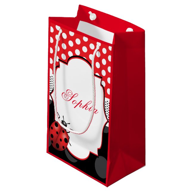 Petit Sac Cadeau Élégant Ladybug personnalisé (Devant Angle)