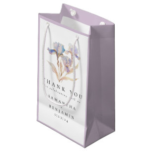 Petit Sac Cadeau Elégant Mariage de Merci de l'Iris Floral Favor