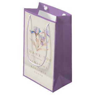 Petit Sac Cadeau Elégant Mariage de Merci de l'Iris Floral Favor