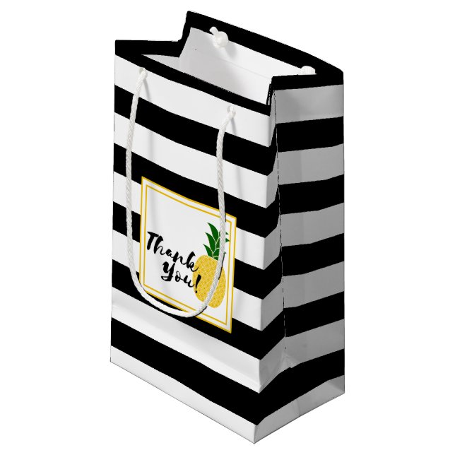 Petit Sac Cadeau Élégant Merci d'ananas jaune (Devant Angle)