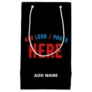 PETIT SAC CADEAU ÉLÉGANT MODERNE PERSONNALISABLE NOIR MARQUE VERIFI