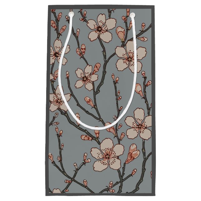 Petit Sac Cadeau Élégant Motif Fleur rose Douce Fleur Fleur de Ceri (Devant)