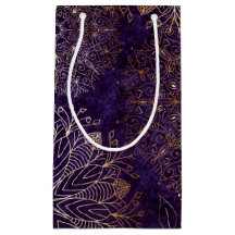 Élégant or et violet Motif de mandala Floral