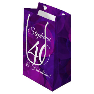 Petit Sac Cadeau Élégant Violet 40 et Fête d'Anniversaire Fabuleuse