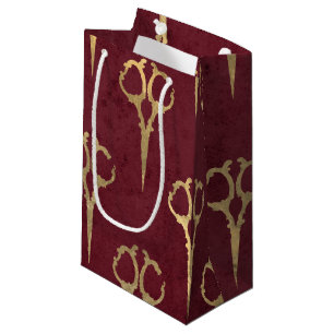 Petit Sac Cadeau Elégante coupe de cheveux de ciseaux dorés Vinta