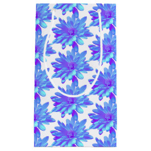 Petit Sac Cadeau Élégante fleur florale violette bleu