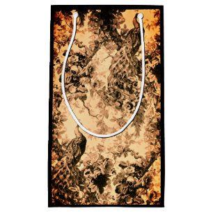 Petit Sac Cadeau Elégante toile de style victorien paon