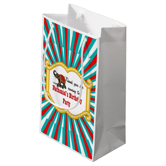 Petit Sac Cadeau Elephant Circus Frame Enfants Garçons fête d'anniv (Dos Angle)