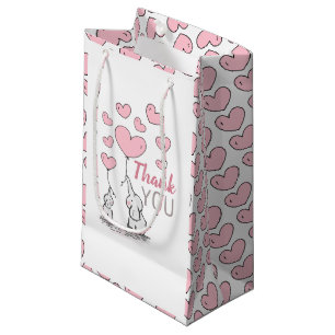 Petit Sac Cadeau Elephant Hearts Baby shower Merci Favor