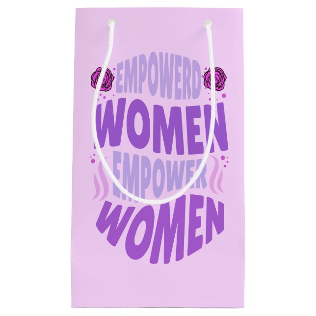 Petit Sac Cadeau Empower Women Empower citation texte pourpre (Devant)