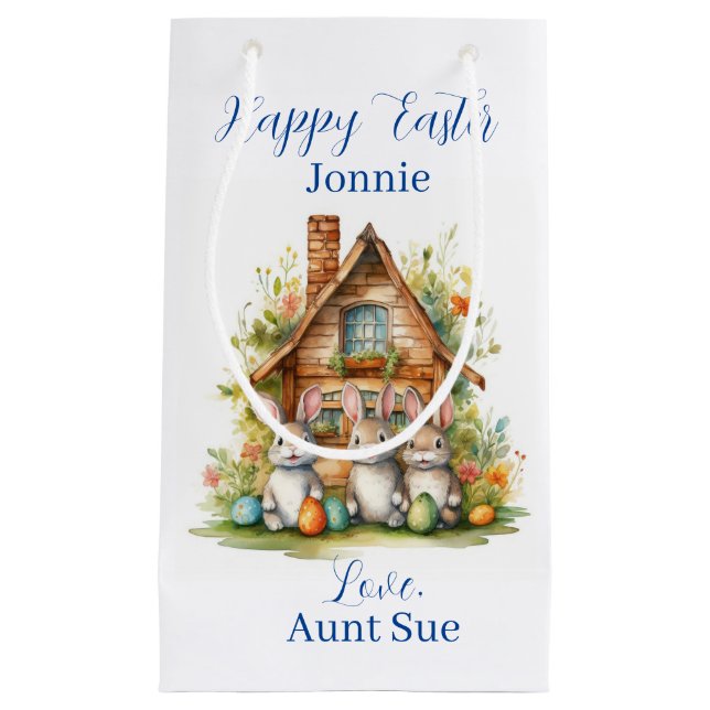 Petit Sac Cadeau 🐰 Enchanter Les Merveilles Du Lapin De Pâques (Devant)