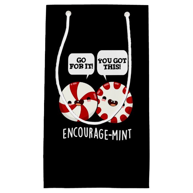 Petit Sac Cadeau Encouragez la menthe Funny Candy Pun Dark BG (Devant)