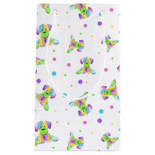 Petit Sac Cadeau enfants arc-en-ciel chien chiot pois couleurs vive