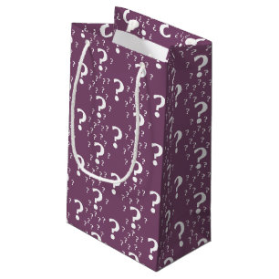 Petit Sac Cadeau Énigme point d'interrogation casse-tête mauve