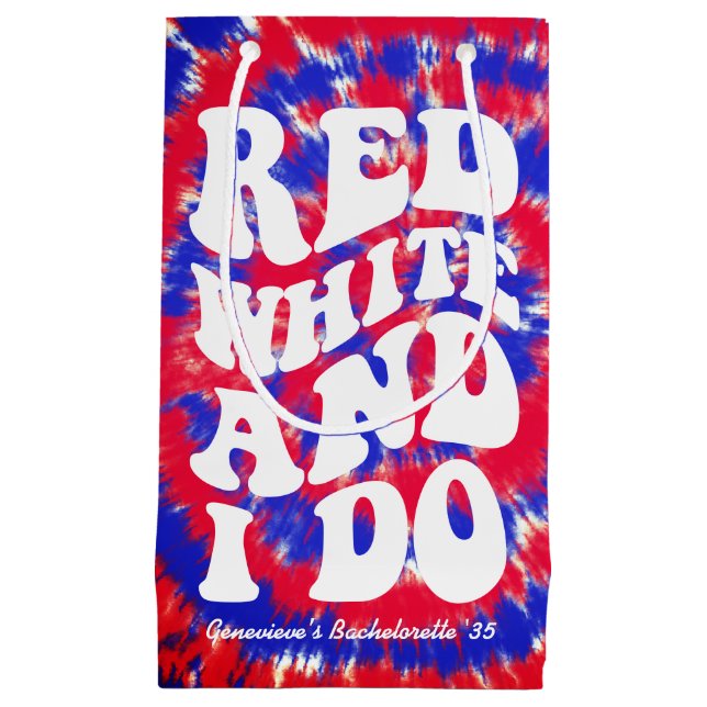 Petit Sac Cadeau Enterrement de vie de jeune fille Rouge Blanc Je L (Devant)