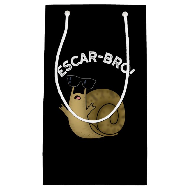 Petit Sac Cadeau Escar-bro Amusant Français Escargot Snail Pun Dark (Devant)