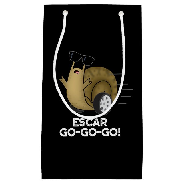 Petit Sac Cadeau Escar-go-go-go Funny French Snail Pun Dark BG (Devant)